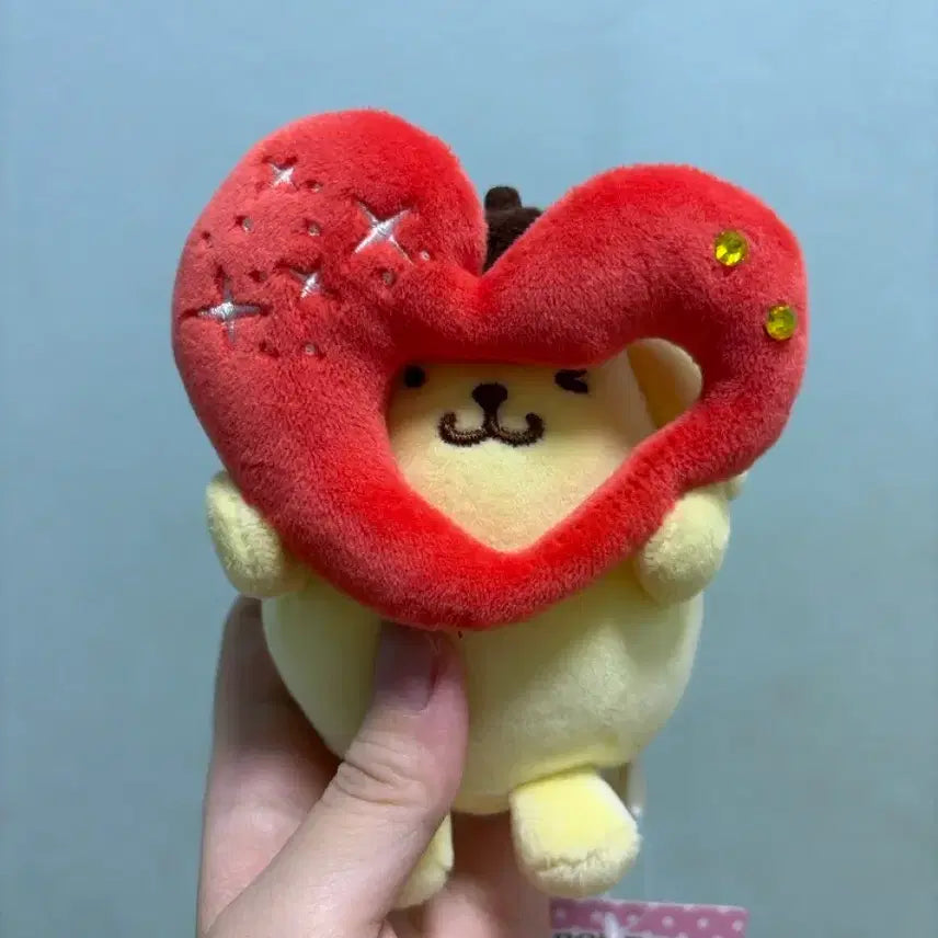 [BUNJANG] Sanrio Pompompurin Classic Heart Wink Muneu Mascot Plush / 하트 윙크 고전 폼폼푸린 무뉴 마스코트