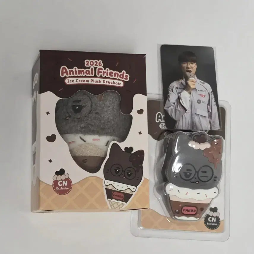 [BUNJANG] T1 Faker Ice Cream Plush + Photocard + Clip Bundle Set / T1 티원 중국 한정 아이스크림 페이커 faker 인형 + 포카 + 클립 판매