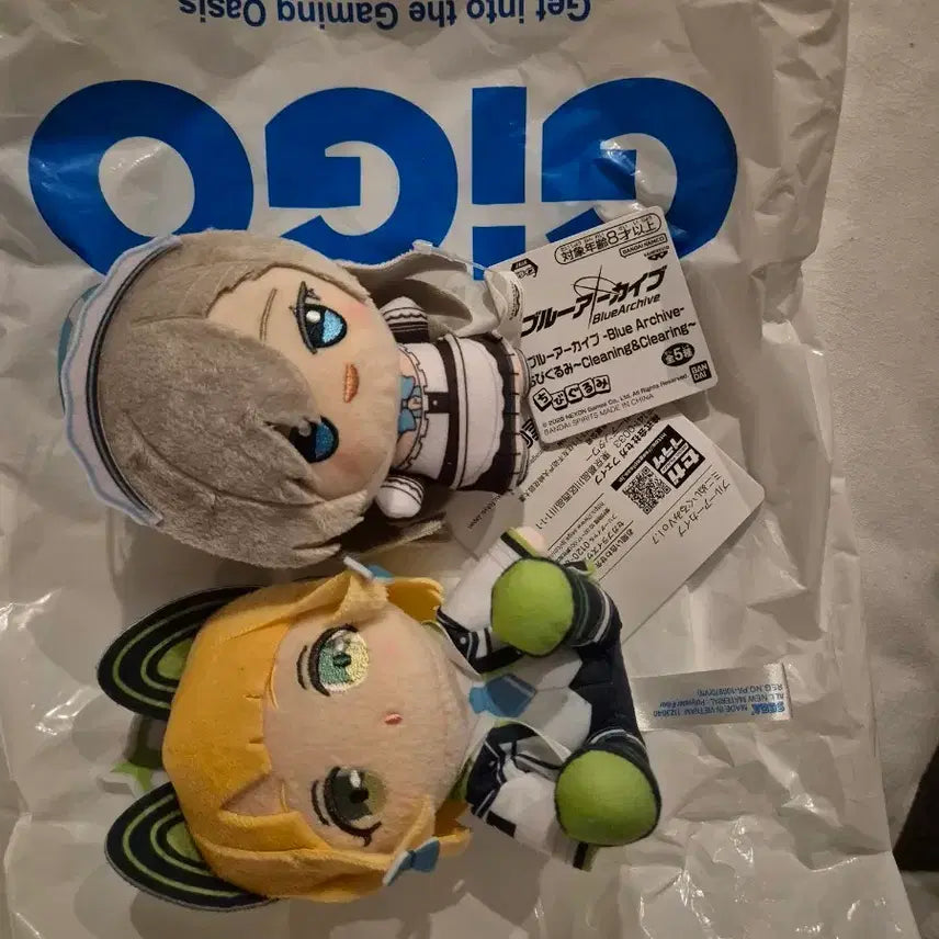 [BUNJANG] Blue Archive Asuna &amp; Midori Chibi Plush Set / 블루아카이브 아스나 미도리 치비구루미