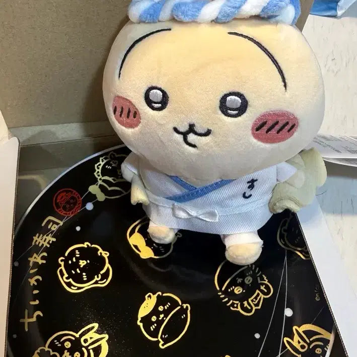 [BUNJANG] Chiikawa Sushi Plate - Black / 치이카와 스시접시 블랙