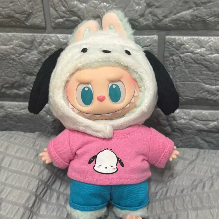 [BUNJANG] Labubu x Sanrio Pochacco Plush Doll Keychain / 라부부X산리오 인형키링