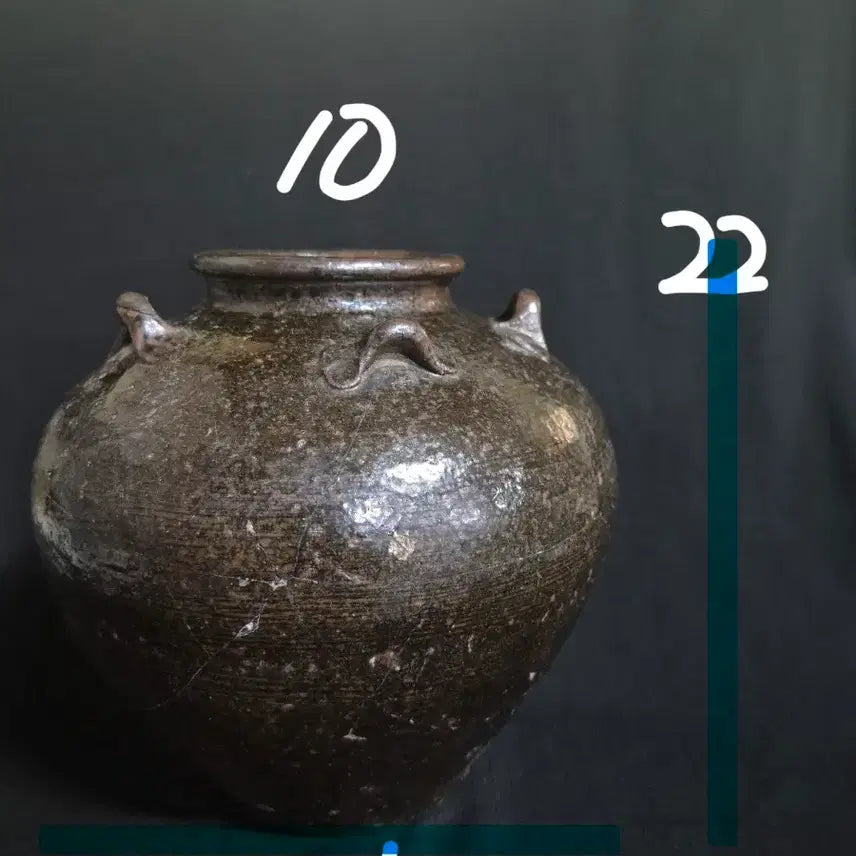 [BUNJANG] Three-Eared Onggi Jar / 옹기 삼이호 단지 항아리