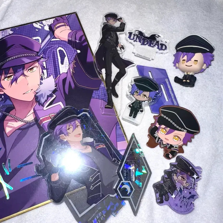 [BUNJANG] Ensemble Stars Adonis Otogari Goods Bundle Set: Puni Beans, Acrylic Stand, Rubber Clip, Keyring / 앙스타 오토가리 아도니스 굿즈 일괄 세트 푸니빈즈 아크릴 스탠드 러버클립 키링
