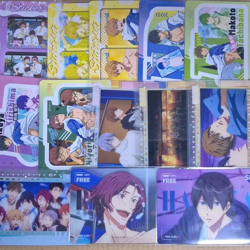 [BUNJANG] Free! Acrylic Photocard &amp; Sticker Bundle Set / [원가이하] Free! 프리! 아크릴 포카&amp;스티커 일괄