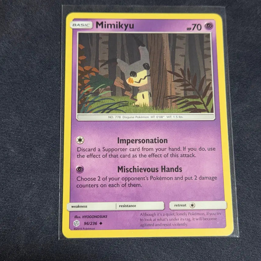 [BUNJANG] Pokemon TCG Mimikyu Card 96/236 (North American Edition) / [포켓몬 카드] 북미판 따라큐 96/236