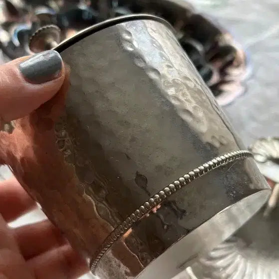 [BUNJANG] Vintage Hammered Metal Canister Jar / 빈티지 해머드 메탈 캐니스터