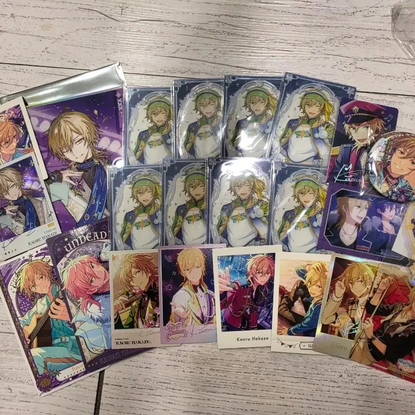 [BUNJANG] Ensemble Stars! Momopara Popup Exhibition Color Paper Set (10th Anniversary Special) - Kaoru / 앙스타 모펀 팝업 색지 10주년 특전 파샤 갤러리 컬랙션 카드 부쿠부 뱃지 하트 오시 클카 등 카오루 일괄