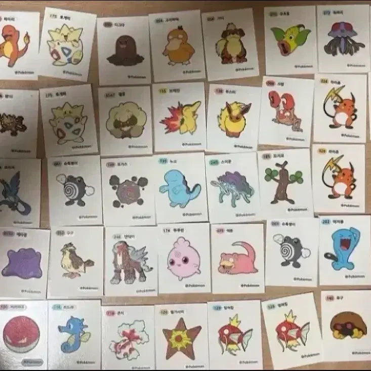 [BUNJANG] Pokemon Stickers 55 pc Bundle Set / 포켓몬 띠부씰 55개