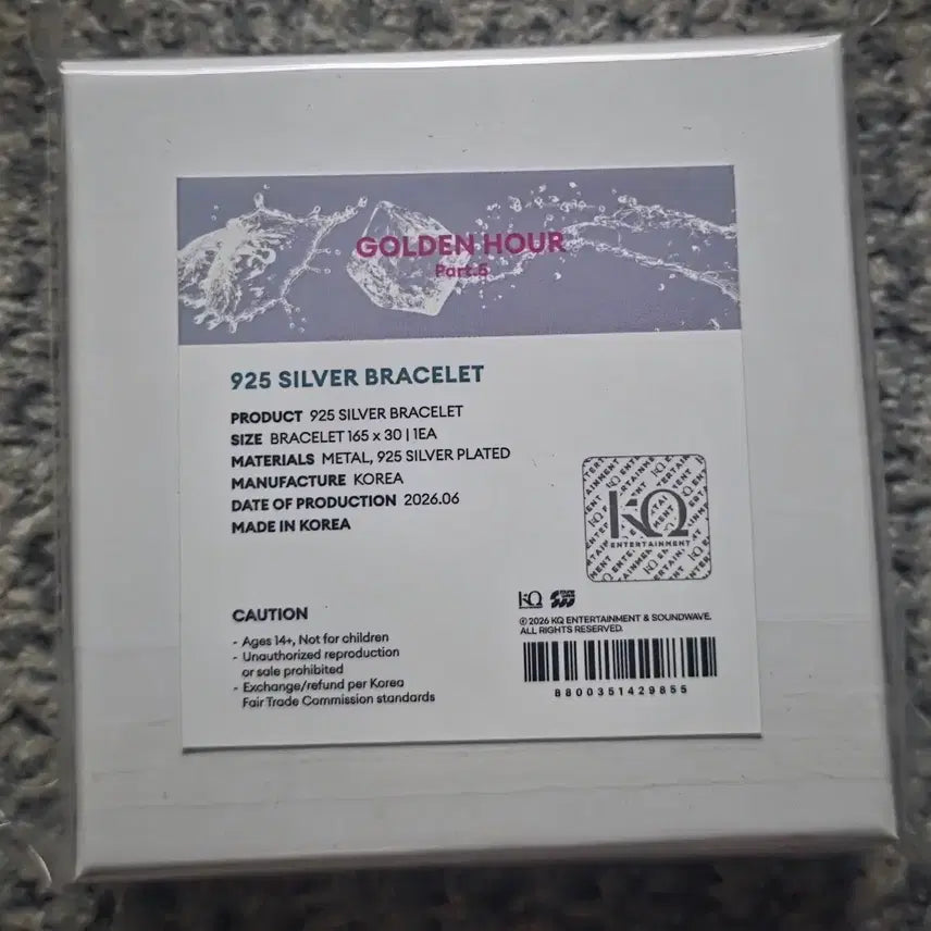 [BUNJANG] ATEEZ Golden Hour Part.5 Silver Bracelet (Sealed) / (미개봉) 에이티즈 실버 팔찌