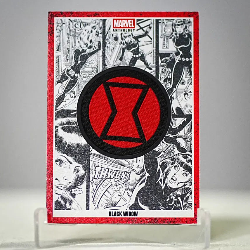 [BUNJANG] Panini Marvel Anthology Black Widow Embroidered Badge Card / [무료배송] 파니니 정품 마블 앤솔로지 블랙위도우 뱃지카드 (실물 자수패치)