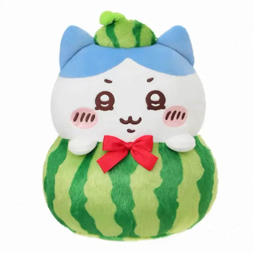 [BUNJANG] Chiikawa Watermelon Hachiware Mini Fruit Plush Mascot / 수박 하치와레 치이카와 먼작귀 미니소 과일 인형 마스코트