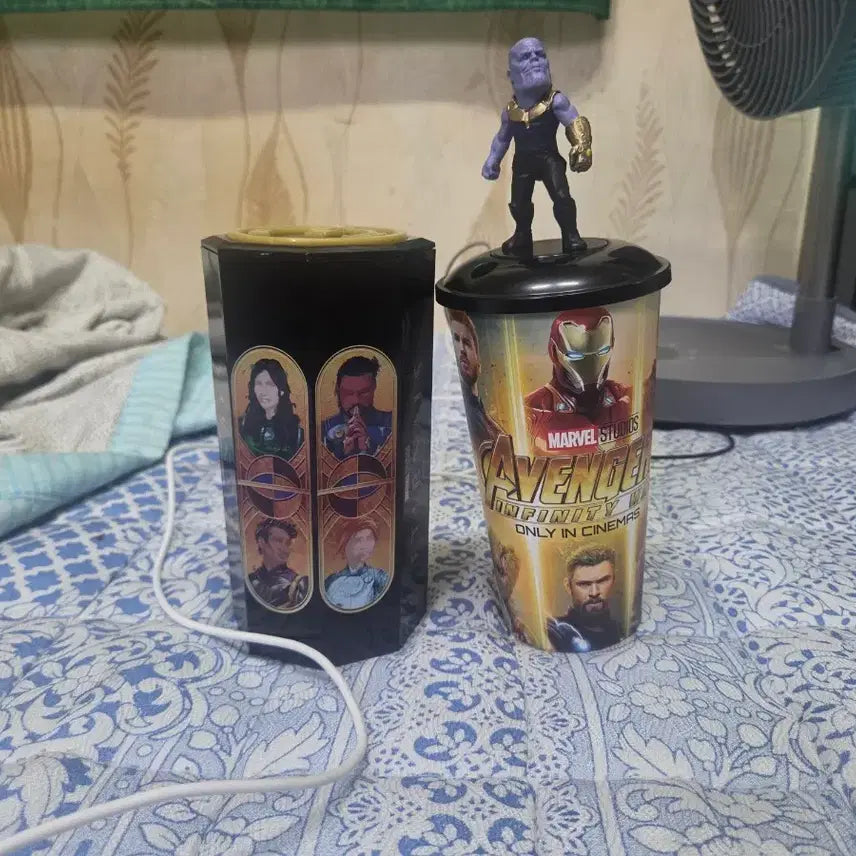 [BUNJANG] CGV Marvel Avengers Infinity War + Eternals Collaboration Cup + Thanos Figure / CGV 마블 어벤져스 인피니트워(+이터널스)콜라보 컵+ 타노스 피규어