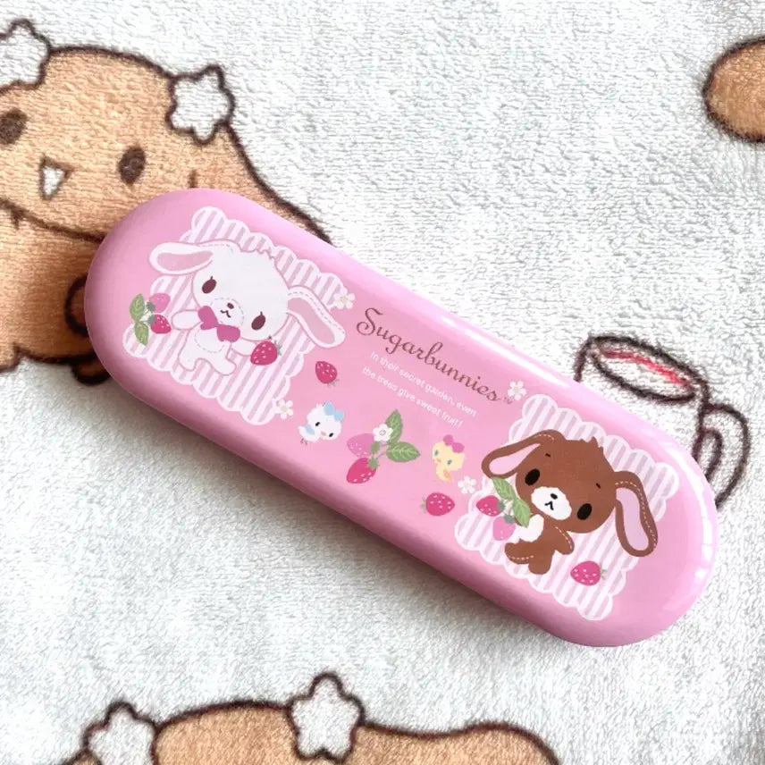 [BUNJANG] Classic Vintage Strawberry Sugarbunnies Pencil Case Holder / 고전 빈티지 딸기 슈가바니즈 필통 보관함 케이스