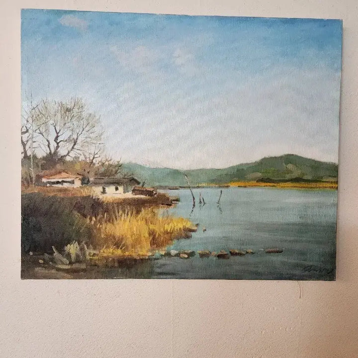 [BUNJANG] Secluded Lakeside Afternoon Oil Painting / 호숫가의 고즈넉한 오후 유화