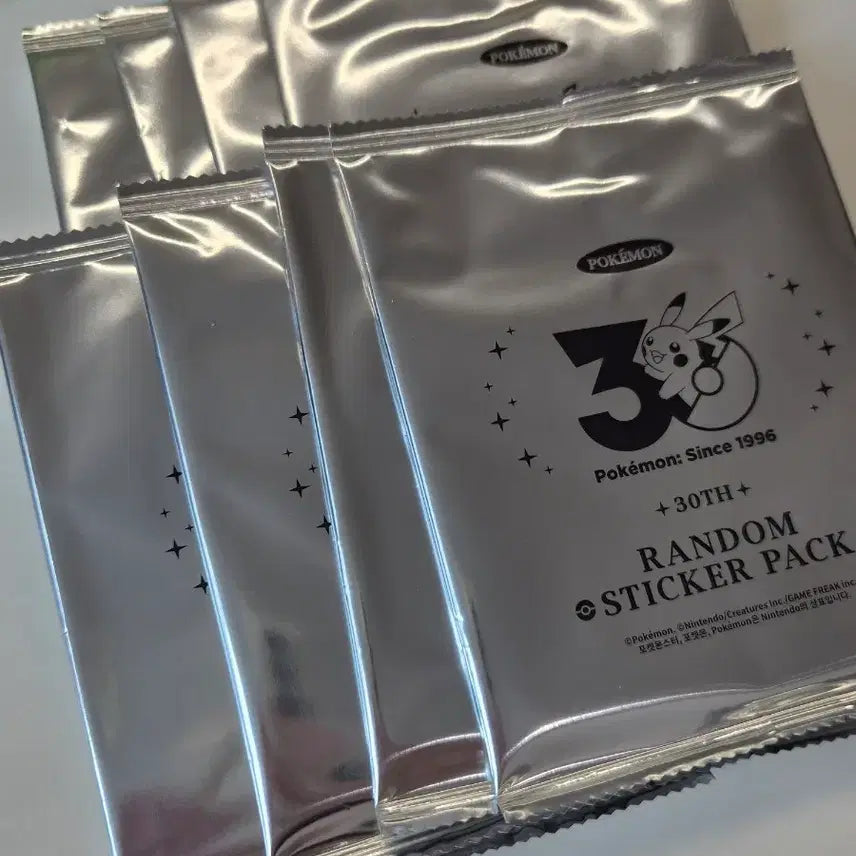 [BUNJANG] Pokemon 30th Anniversary Logo Sticker 8-Pack Bundle (Sealed) / 포켓몬 30주년 로고 스티커 미개봉 8팩 일괄