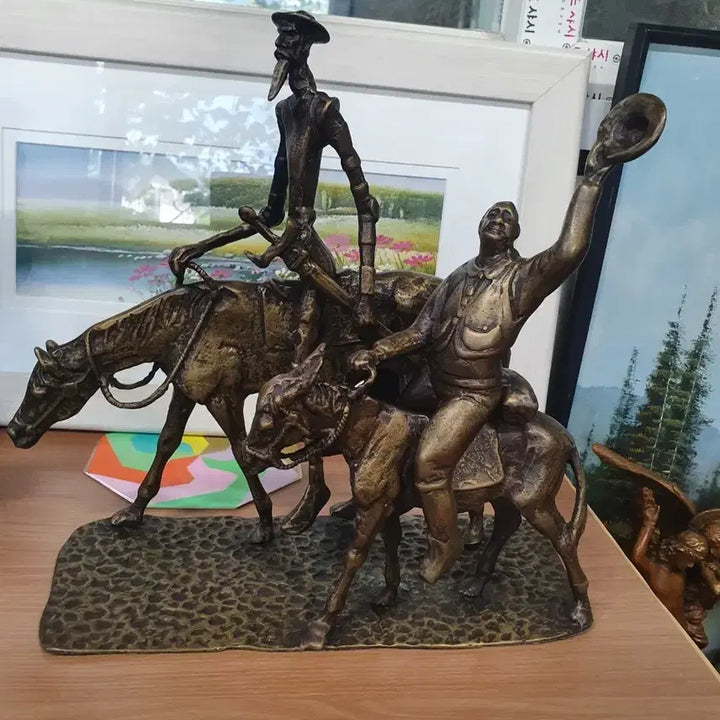 [BUNJANG] Don Quixote and Sancho Panza Bronze Statue / 돈키호테 동상 말 동상
