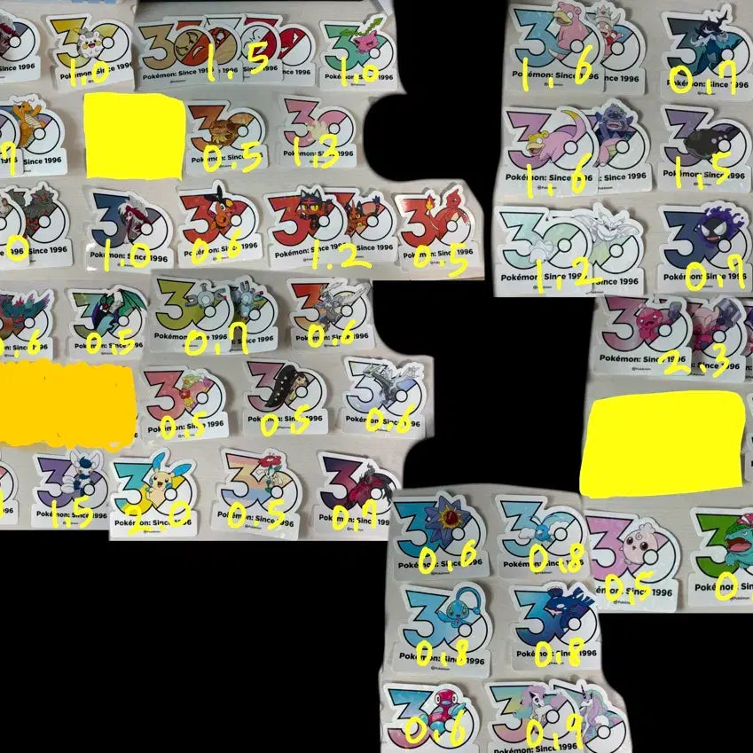 [BUNJANG] Pokemon 30th Anniversary Stickers / 포켓몬스터 포켓몬 30주년 스티커