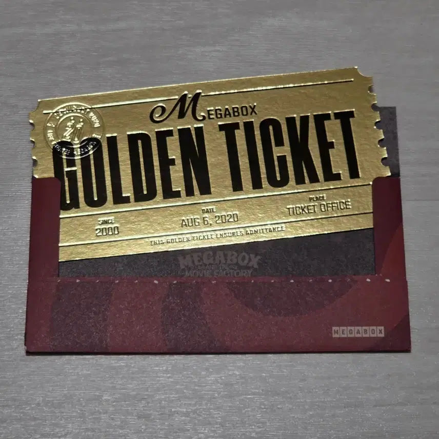 [BUNJANG] Megabox 20th Anniversary Original Golden Ticket / 오리지널 골든티켓