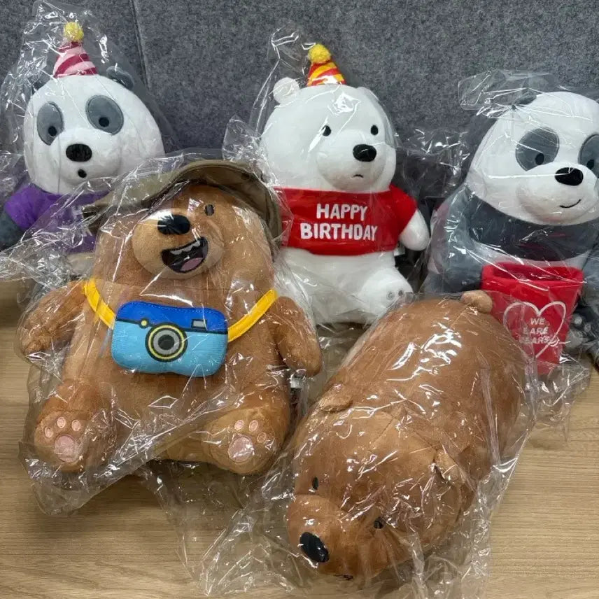 [BUNJANG] Authentic We Bare Bears Plush Bundle (5 pcs) / (미개봉) 정품 위베어베어스 인형 일괄(5개)