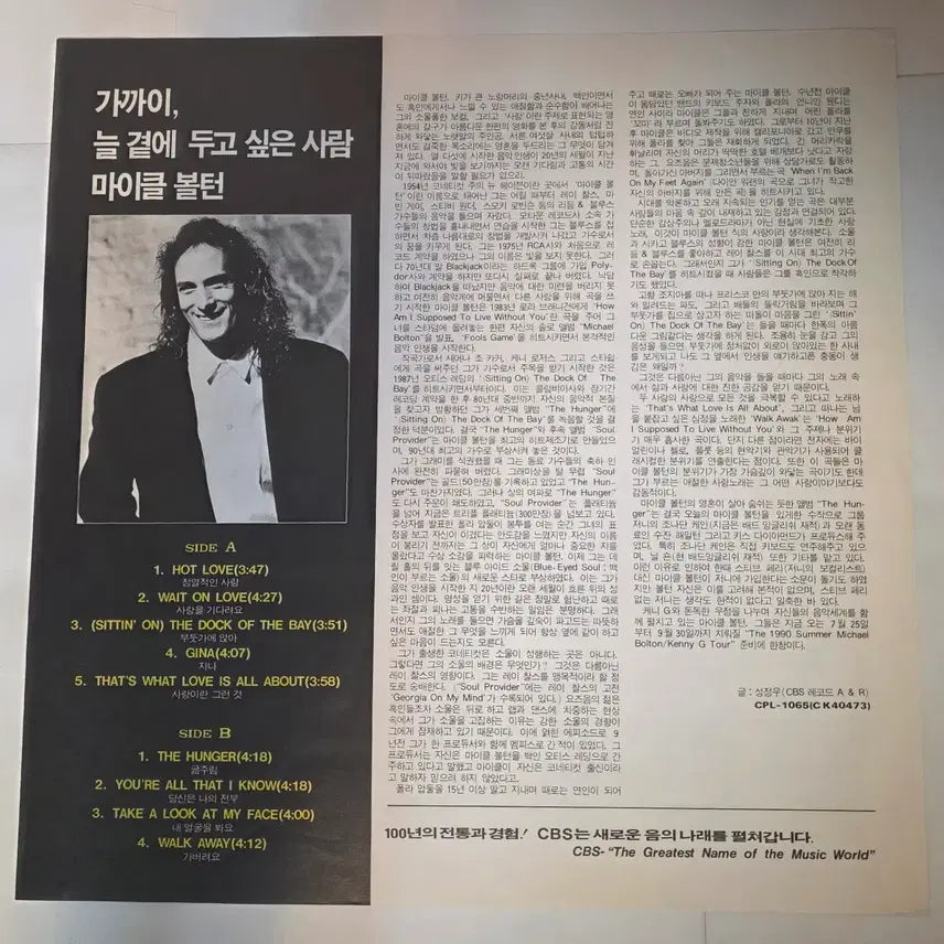 [BUNJANG] Michael Bolton The Hunger LP / 마이클 볼튼 The Hunger LP
