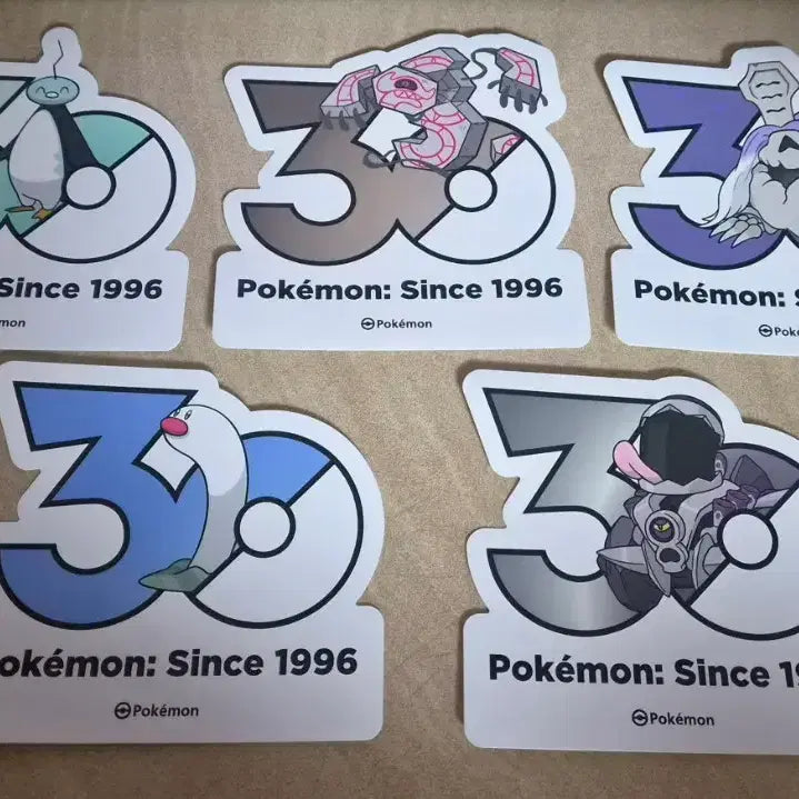 [BUNJANG] Pokemon 30th Anniversary Logo Sticker Bundle Set (5 Pieces) / 포켓몬 30주년 로고 스티커 5개 일괄