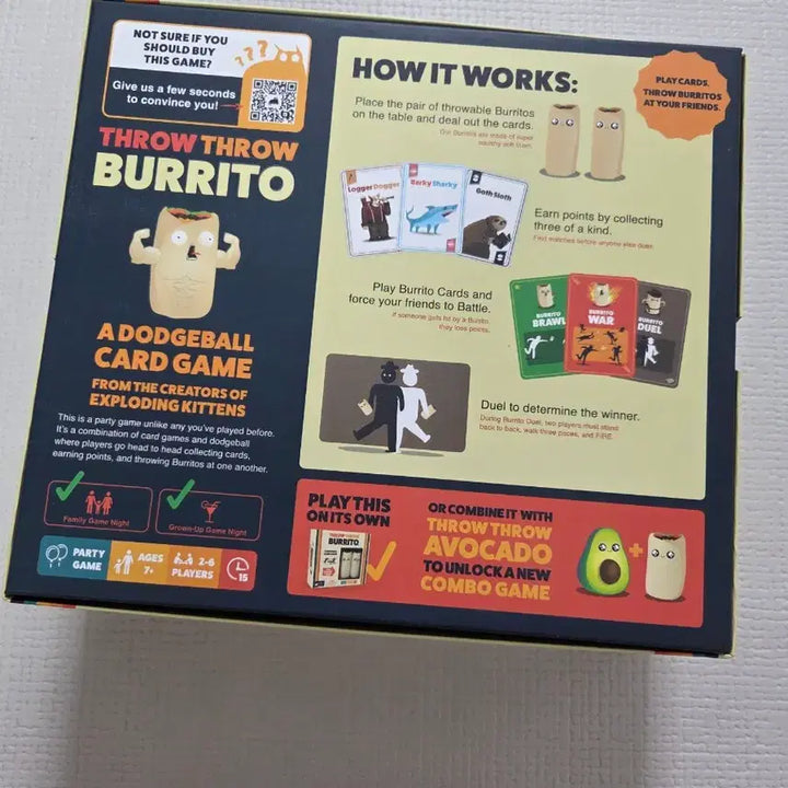 [BUNJANG] Exploding Kittens Throw Throw Burrito Board Game (English Edition, Unsealed) / 익스플로딩 키튼 Throw Throw Burrito 보드게임 영어 영문판 (새상품, 개봉 노플)
