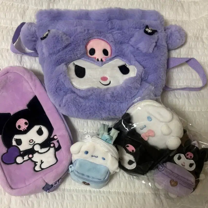 [BUNJANG] Sanrio Kuromi Cinnamoroll Wallet Pouch Bundle Set / 산리오 쿠로미 시나모롤 지갑 파우치 일괄