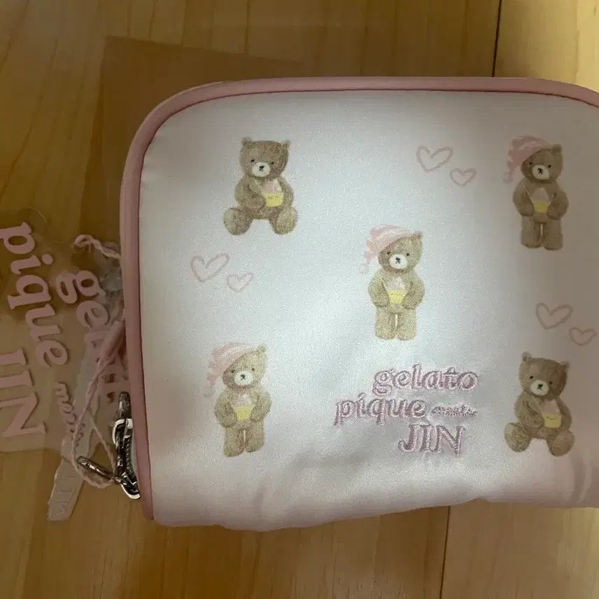 [BUNJANG] BTS Jin Gelato Pique Bear Pouch Pink / BTS 방탄 진 JIN 석진 젤라또피케 곰돌이 파우치 핑크