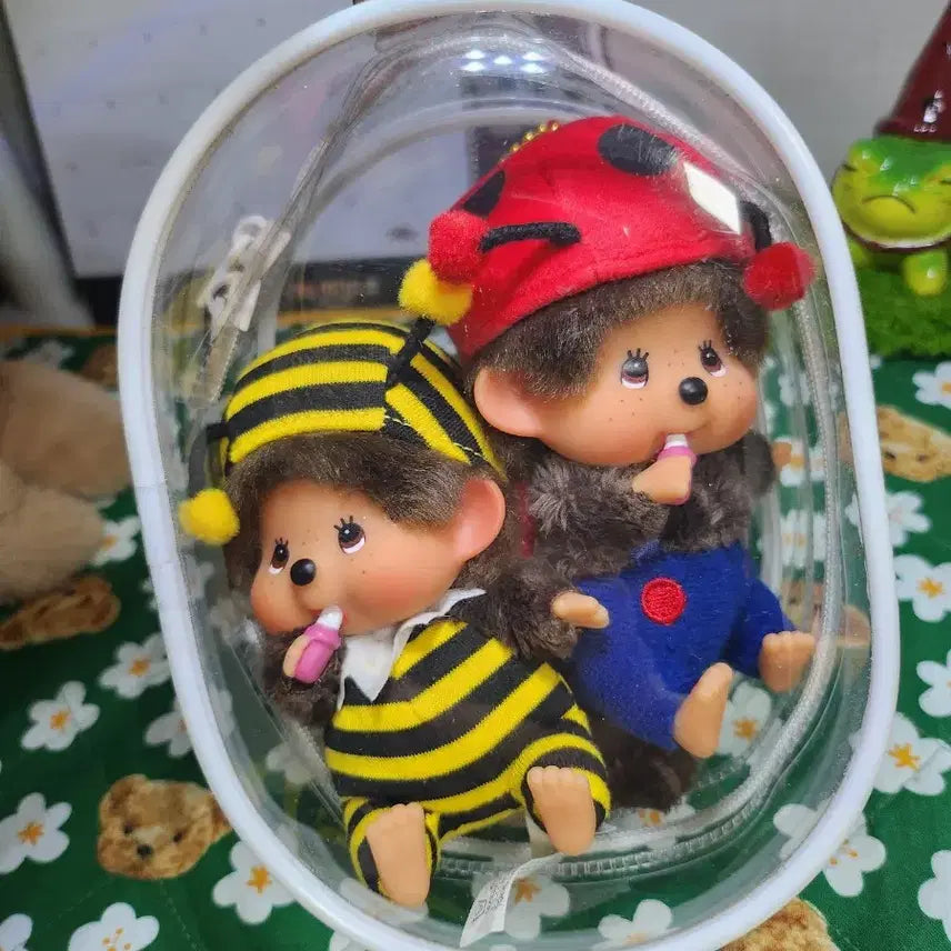[BUNJANG] Monchhichi Bee &amp; Ladybug Keychain Set / 몬치치 꿀벌,무당벌레 키링