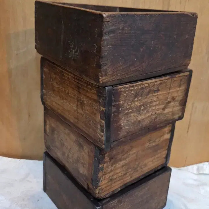 [BUNJANG] Japanese Colonial Period Wooden Rice Measure Set (4 pieces) / 일제강점기 나무됫박 4점