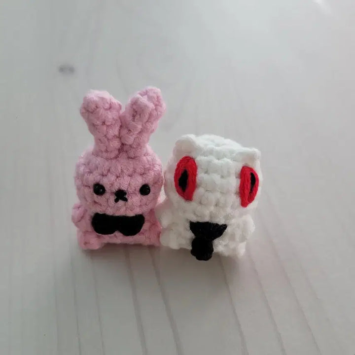 [BUNJANG] Gye-Rong &amp; Brown Knit Doll Set Keyring / 괴담출근 게롱 브라운
