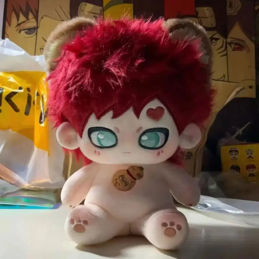 [BUNJANG] Naruto Gaara 20cm Plush Doll with Outfits (No Skeleton) / 나루토 가아라 비공식 솜인형 + 인형옷 고무줄 귀 20cm 뼈대없음
