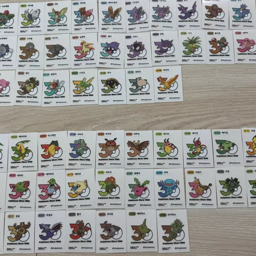 [BUNJANG] Pokemon 30th Anniversary Logo Sticker Bundle / 포켓몬 신상 30주년 1013종 로고씰 판매