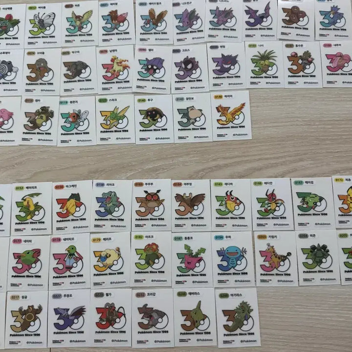 [BUNJANG] Pokemon 30th Anniversary Logo Sticker Bundle / 포켓몬 신상 30주년 1013종 로고씰 판매