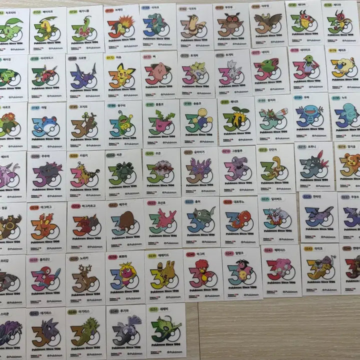 [BUNJANG] Pokemon 30th Anniversary Logo Sticker Bundle / 포켓몬 신상 30주년 1013종 로고씰 판매