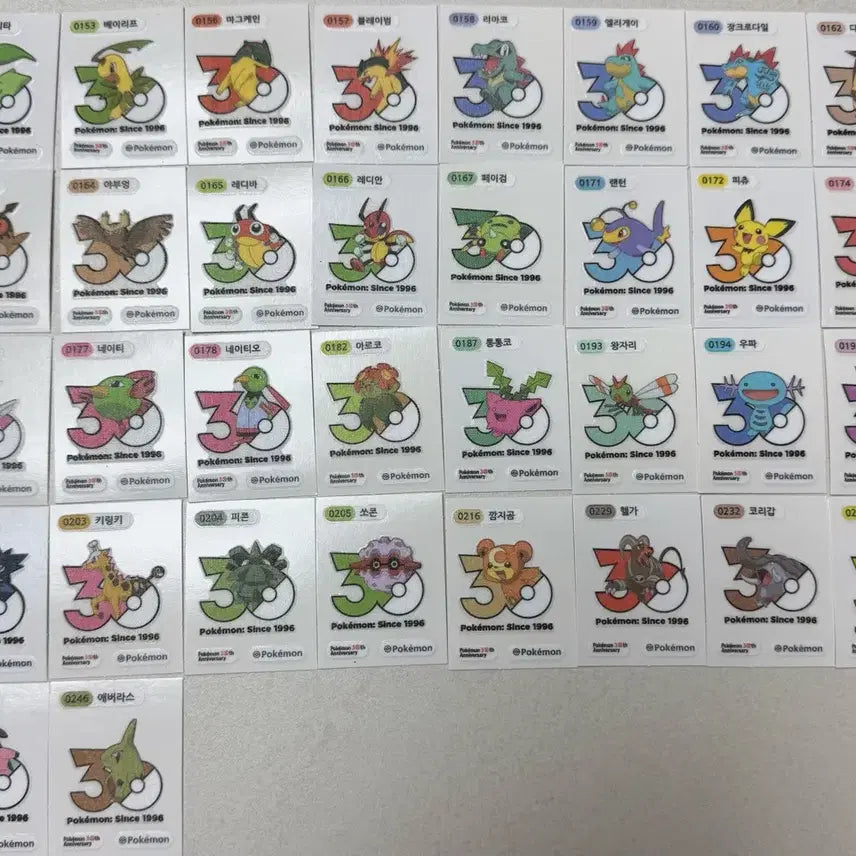 [BUNJANG] Pokemon 30th Anniversary Logo Sticker Bundle / 포켓몬 신상 30주년 1013종 로고씰 판매