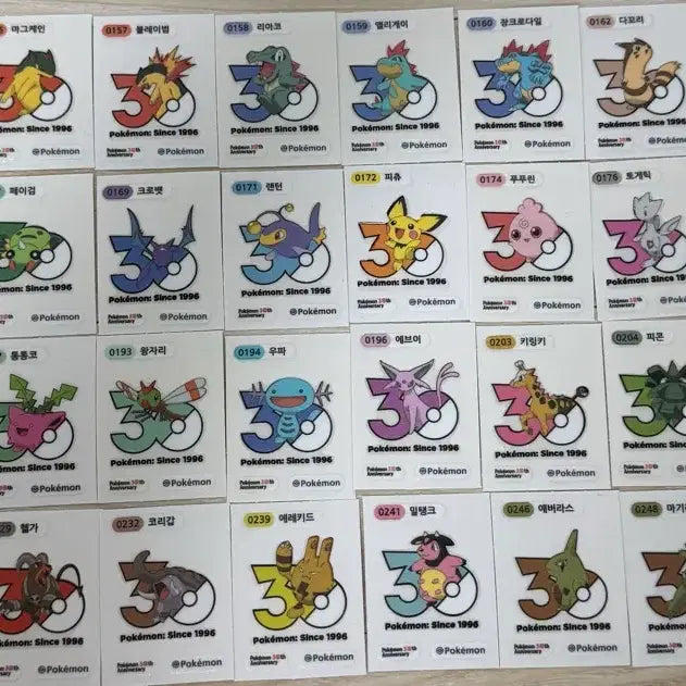 [BUNJANG] Pokemon 30th Anniversary Logo Sticker Bundle / 포켓몬 신상 30주년 1013종 로고씰 판매