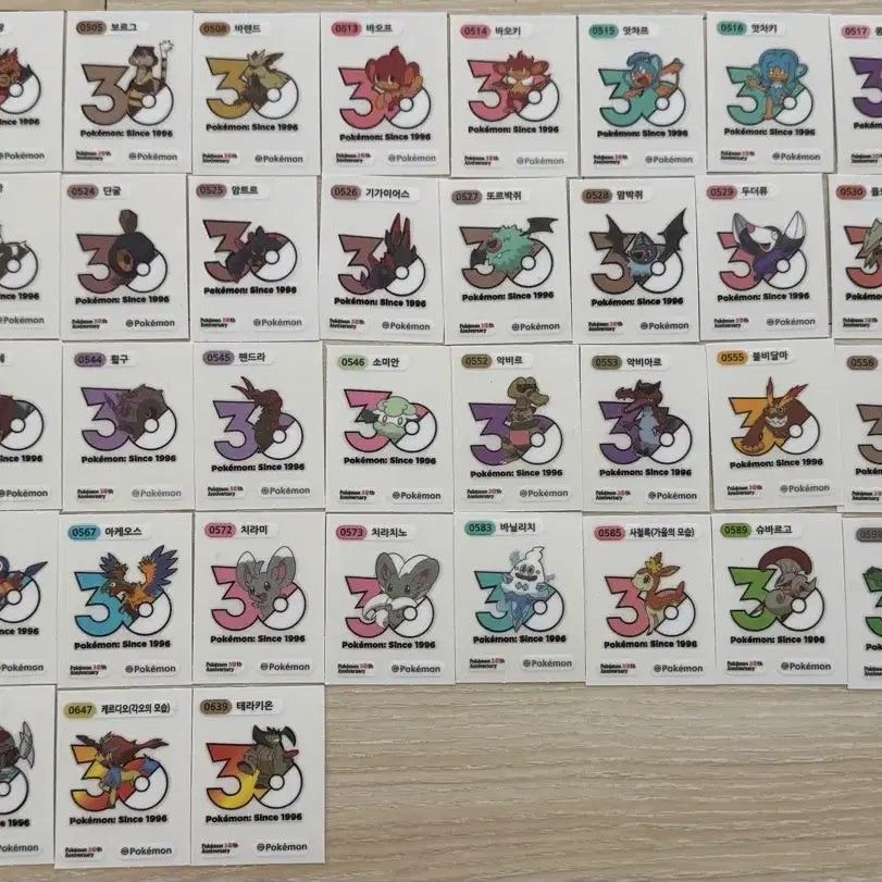 [BUNJANG] Pokemon 30th Anniversary Logo Sticker Bundle / 포켓몬 신상 30주년 1013종 로고씰 판매