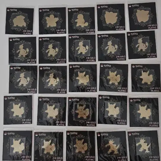 [BUNJANG] Pokemon 24K Gold Foil Seal 47 pcs Bundle / 포켓몬 24k 금박 씰 띠부씰 팝핑캔디 47장