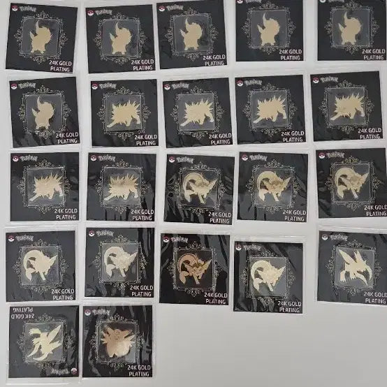 [BUNJANG] Pokemon 24K Gold Foil Seal 47 pcs Bundle / 포켓몬 24k 금박 씰 띠부씰 팝핑캔디 47장