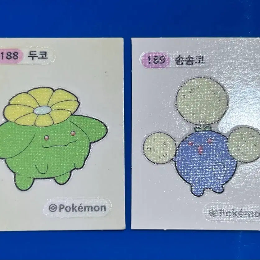 [BUNJANG] Pokemon Duko &amp; Som Som Ko Ppui-ppui Seal Bundle Set / 포켓몬 0188두코, 189 솜솜코 띠부씰 일괄