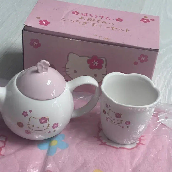 [BUNJANG] Classic Kitty Kaohana Hello Kitty Tea Set 2005 / 고전 키티 카오하나 헬로키티 다기세트 2005년
