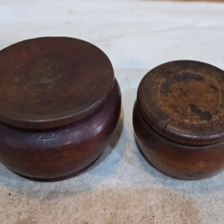 [BUNJANG] Antique Wooden Cosmetic Case Set (4 Pieces) / 100년넘은 화장기 화장합 분통 4점