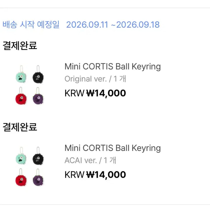 [BUNJANG] Cortis Mini Cortisball Keyring Acai Ver. / 코르티스 미니 코르티스볼 키링 아사이ver. 인형 양도 판매
