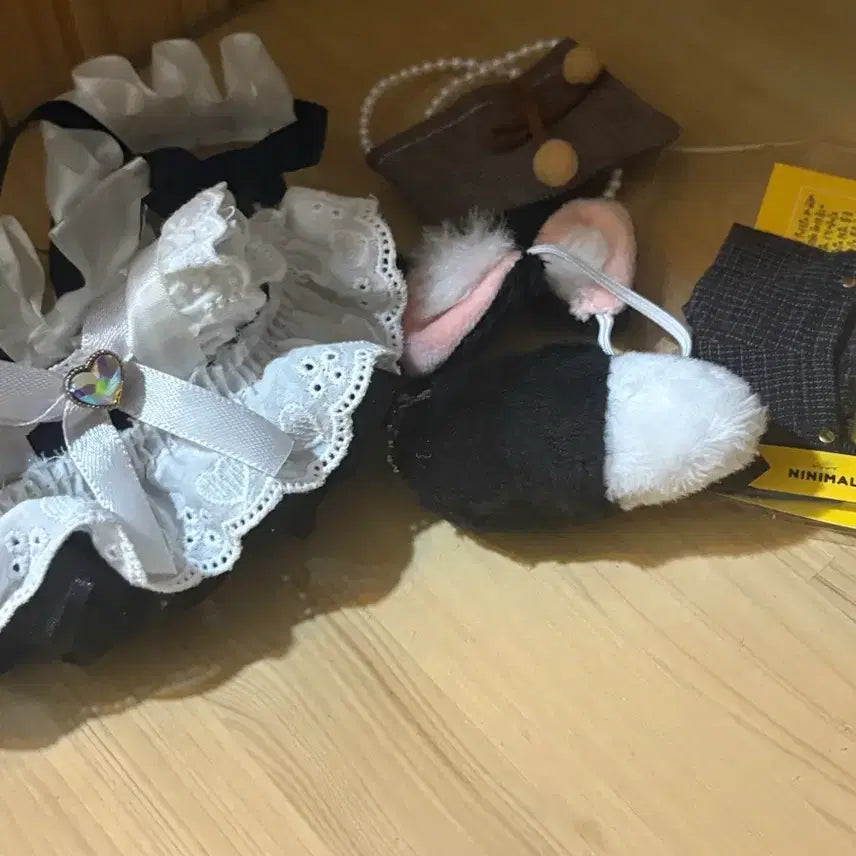 [BUNJANG] 10cm Doll Maid Outfit Cat Ear Set / 10cm 솜인형 메이드복 고양이 귀 세트