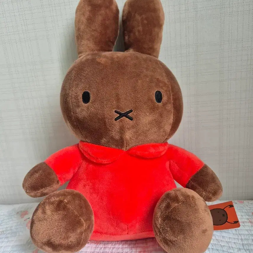 [BUNJANG] Miffy 25cm Brown Plush Toy Red Outfit / 미피인형 25cm