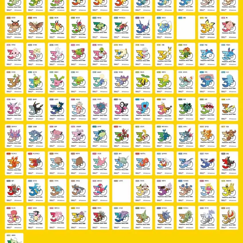 [BUNJANG] Pokemon 30th Anniversary Logo Sticker Collection / 포켓몬 30주년 로고띠부씰 1013종 교환 구매