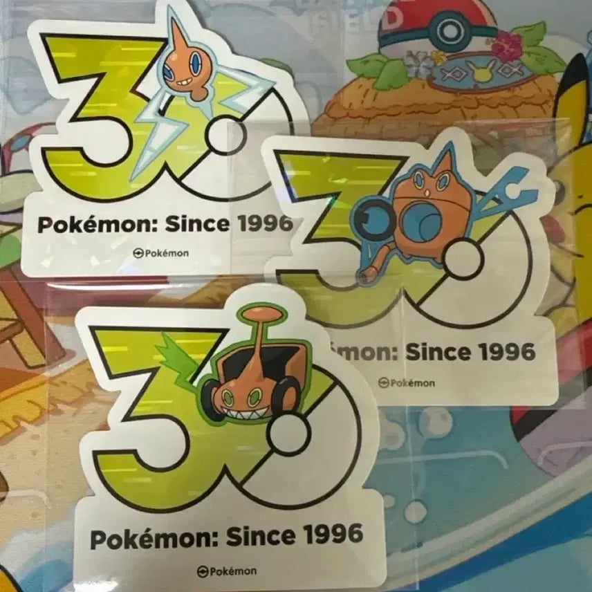 [BUNJANG] Pokemon 30th Anniversary Rotom Sticker Bundle Set / 포켓몬스터 30주년 스티커 - 로토무 3종 일괄