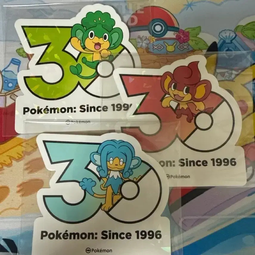 [BUNJANG] Pokemon 30th Anniversary Sticker Bundle - Yanapp, Baopf, Acchiki / 포켓몬스터 30주년 스티커 - 야나프, 바오프, 앗차키 일괄