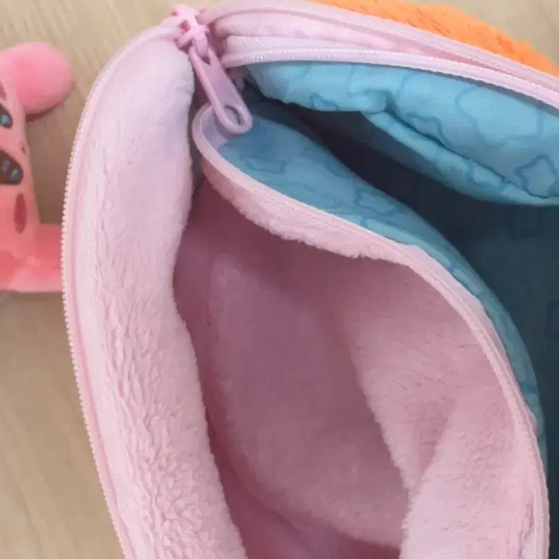 [BUNJANG] Kirby &amp; Waddle Dee Reversible Pouch with Keychain Charm / 별의커비 커비 웨이들디 페이스 양면 파우치 키링덤
